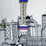 25" White Shanghai Daylight Skyline Lumbar Decorative Pillow - Homeroots - Flyclothing LLC