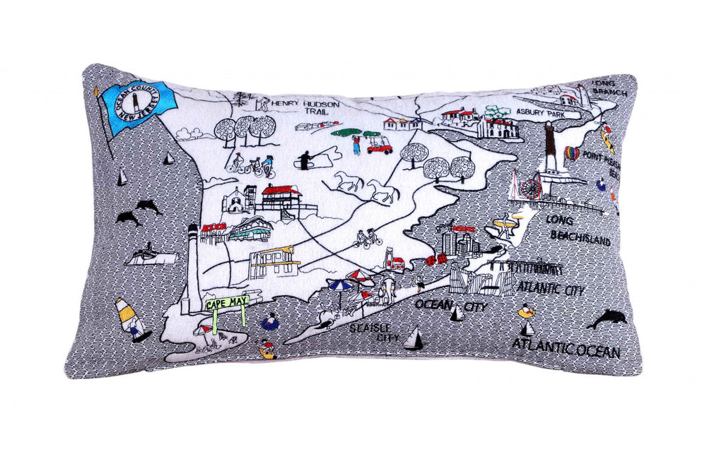 25" White Jersey Shore Daylight Skyline Lumbar Decorative Pillow - Homeroots - Flyclothing LLC