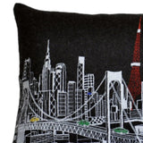 25" Black Tokyo Nighttime Skyline Lumbar Decorative Pillow - Homeroots - Flyclothing LLC
