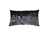 25" Black Tokyo Nighttime Skyline Lumbar Decorative Pillow - Homeroots - Flyclothing LLC