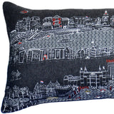 35" Black Amsterdam Nighttime Skyline Lumbar Decorative Pillow - Homeroots - Flyclothing LLC