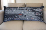 35" Black Amsterdam Nighttime Skyline Lumbar Decorative Pillow - Homeroots - Flyclothing LLC