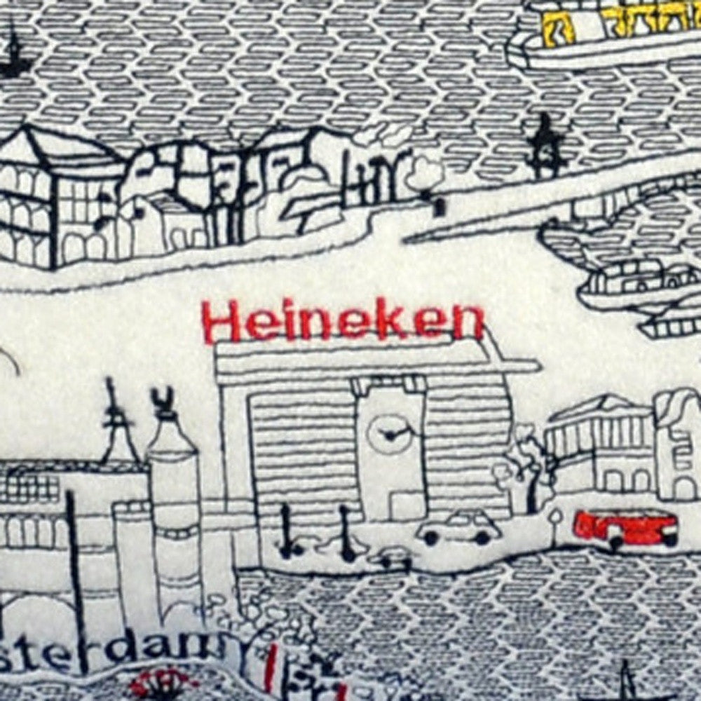 35" White Amsterdam Daylight Skyline Lumbar Decorative Pillow - Homeroots - Flyclothing LLC