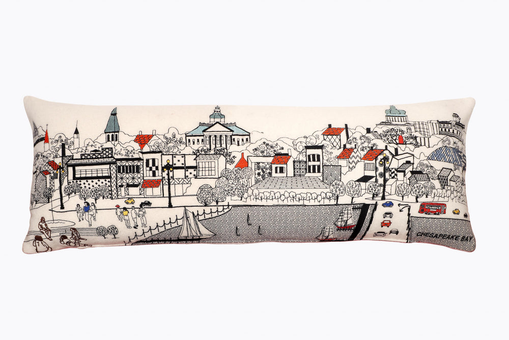 35" White Annapolis Daylight Skyline Lumbar Decorative Pillow - Homeroots - Flyclothing LLC