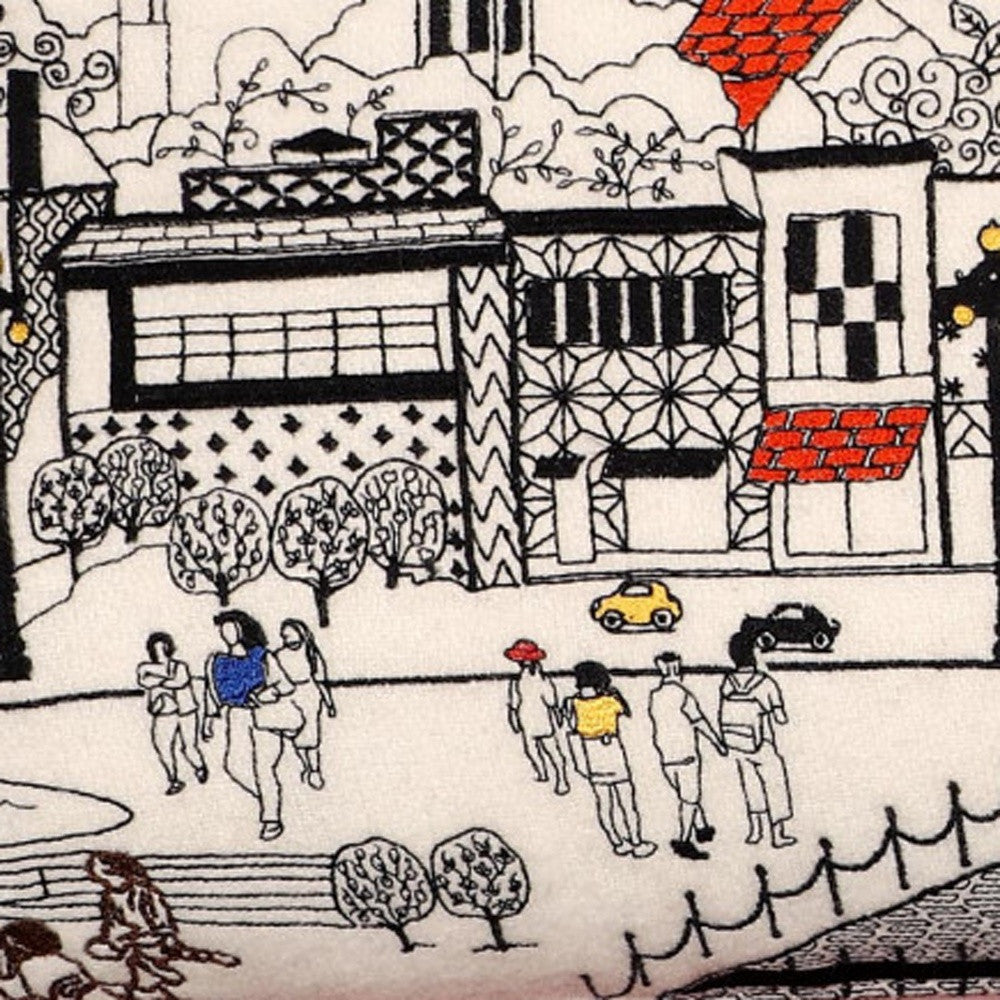 35" White Annapolis Daylight Skyline Lumbar Decorative Pillow - Homeroots - Flyclothing LLC