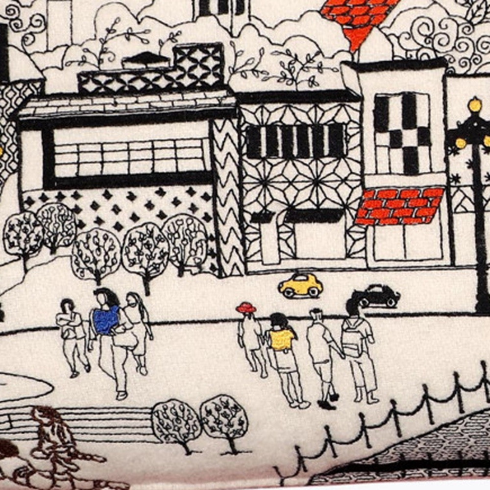 35" White Annapolis Daylight Skyline Lumbar Decorative Pillow - Homeroots - Flyclothing LLC