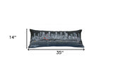 35" Black Atlanta Nighttime Skyline Lumbar Decorative Pillow - Homeroots - Flyclothing LLC