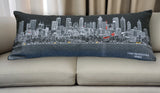 35" Black Atlanta Nighttime Skyline Lumbar Decorative Pillow - Homeroots - Flyclothing LLC