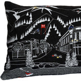 35" Black Aspen Nighttime Skyline Lumbar Decorative Pillow - Homeroots - Flyclothing LLC