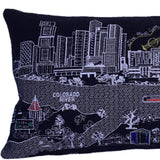 35" Black Austin Nighttime Skyline Lumbar Decorative Pillow - Homeroots - Flyclothing LLC