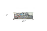 35" White Baltimore Daylight Skyline Lumbar Decorative Pillow - Homeroots - Flyclothing LLC
