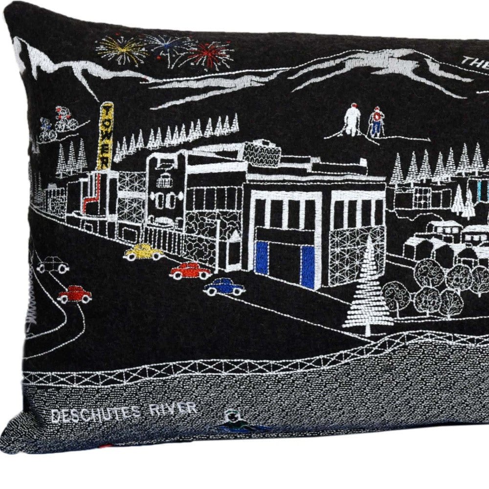 35" Black Bend Nighttime Skyline Lumbar Decorative Pillow - Homeroots - Flyclothing LLC