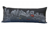 35" Black Boston Nighttime Skyline Lumbar Decorative Pillow - Homeroots - Flyclothing LLC