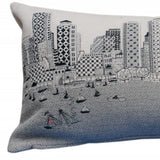 35" White Boston Daylight Skyline Lumbar Decorative Pillow - Homeroots - Flyclothing LLC
