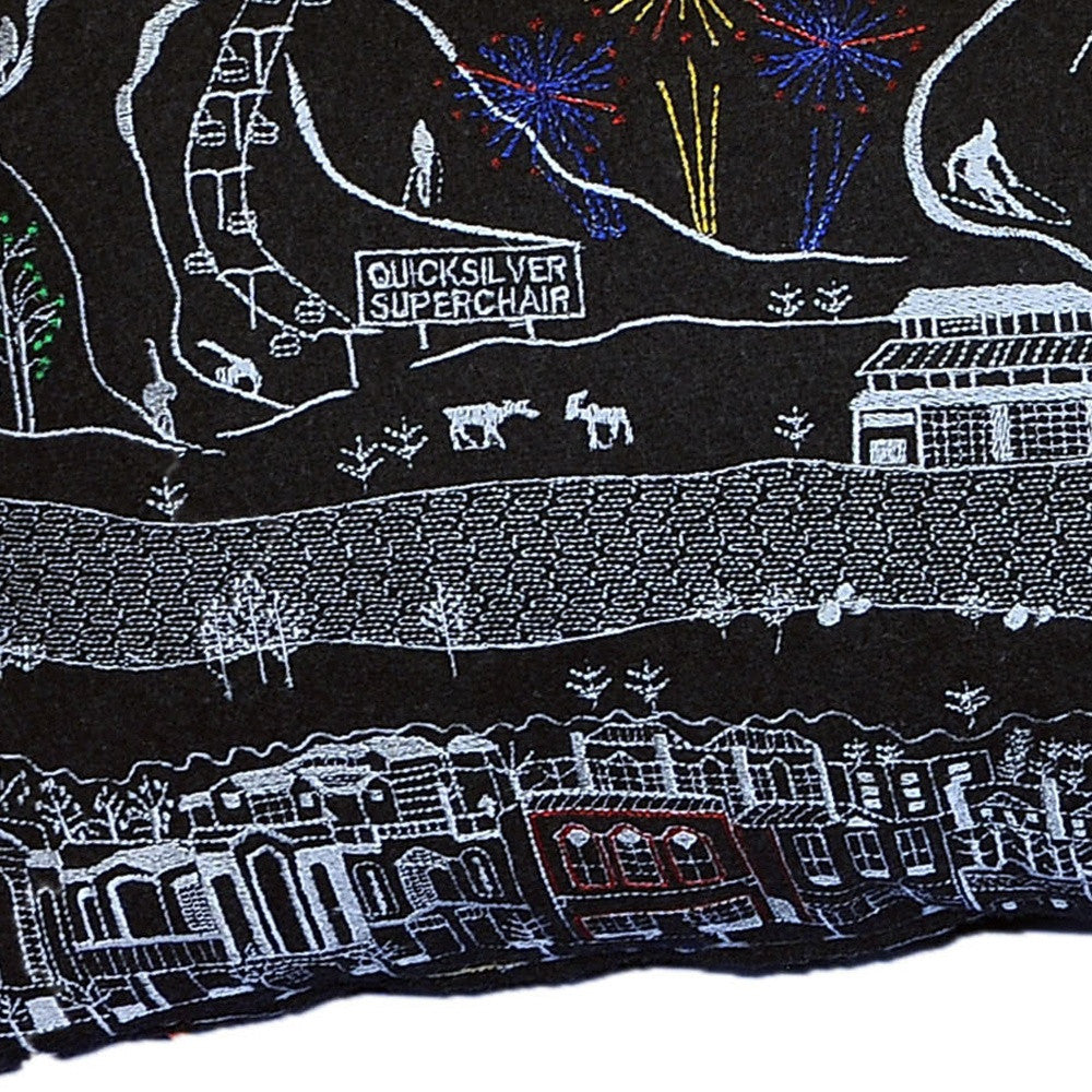 35" Black Breckenridge Nighttime Skyline Lumbar Decorative Pillow - Homeroots - Flyclothing LLC