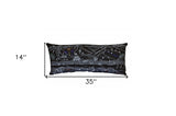 35" Black Breckenridge Nighttime Skyline Lumbar Decorative Pillow - Homeroots - Flyclothing LLC