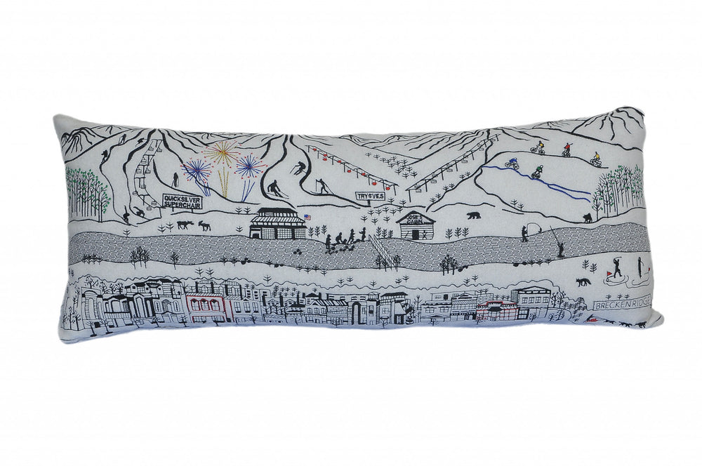 35" White Breckenridge Daylight Skyline Lumbar Decorative Pillow - Homeroots - Flyclothing LLC