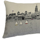 35" White Charleston Daylight Skyline Lumbar Decorative Pillow - Homeroots - Flyclothing LLC