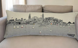 35" White Charleston Daylight Skyline Lumbar Decorative Pillow - Homeroots - Flyclothing LLC