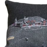 35" Black Chicago Nighttime Skyline Lumbar Decorative Pillow - Homeroots - Flyclothing LLC