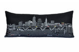 35" Black Cleveland Nighttime Skyline Lumbar Decorative Pillow - Homeroots - Flyclothing LLC