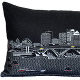 35" Black Cleveland Nighttime Skyline Lumbar Decorative Pillow - Homeroots - Flyclothing LLC