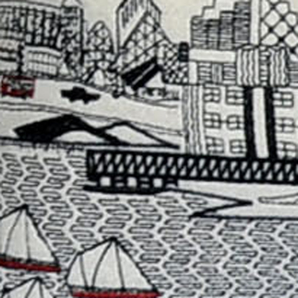 35" White Cleveland Daylight Skyline Lumbar Decorative Pillow - Homeroots - Flyclothing LLC