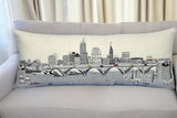 35" White Cleveland Daylight Skyline Lumbar Decorative Pillow - Homeroots - Flyclothing LLC