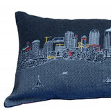 35" Black Dallas Nighttime Skyline Lumbar Decorative Pillow - Homeroots - Flyclothing LLC