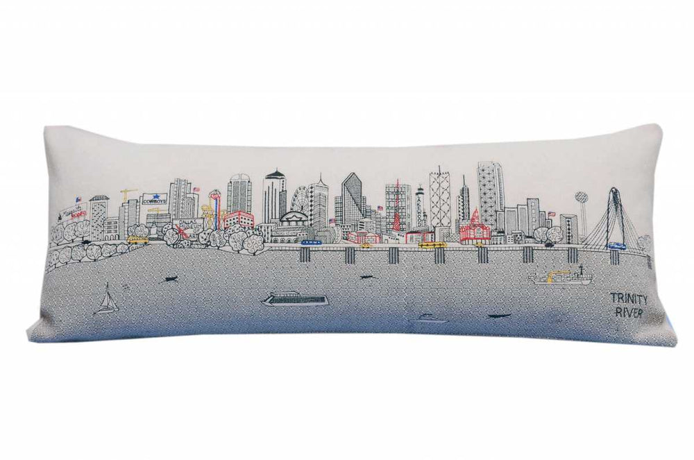 35" White Dallas Daylight Skyline Lumbar Decorative Pillow - Homeroots - Flyclothing LLC
