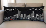 35" Black Denver Nighttime Skyline Lumbar Decorative Pillow - Homeroots - Flyclothing LLC