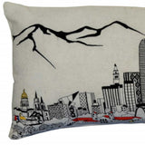 35" White Denver Daylight Skyline Lumbar Decorative Pillow - Homeroots - Flyclothing LLC