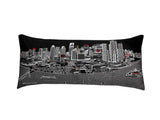 35" Black Detroit Nighttime Skyline Lumbar Decorative Pillow - Homeroots - Flyclothing LLC