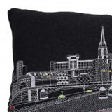 35" Black Frankfurt Nighttime Skyline Lumbar Decorative Pillow - Homeroots - Flyclothing LLC
