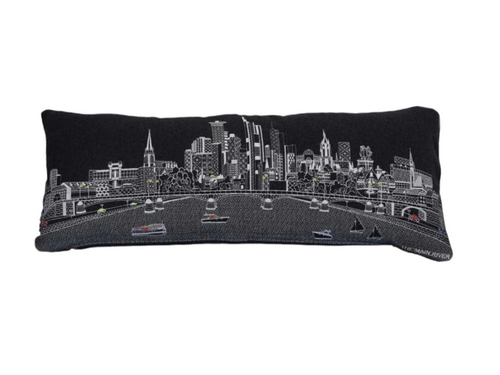 35" Black Frankfurt Nighttime Skyline Lumbar Decorative Pillow - Homeroots - Flyclothing LLC