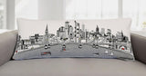 35" White Frankfurt Daylight Skyline Lumbar Decorative Pillow - Homeroots - Flyclothing LLC