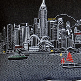35" Black Hong Kong Nighttime Skyline Lumbar Decorative Pillow - Homeroots - Flyclothing LLC