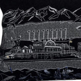 35" Black Homer Spit Nighttime Skyline Lumbar Decorative Pillow - Homeroots - Flyclothing LLC