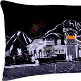 35" Black Jackson Nighttime Skyline Lumbar Decorative Pillow - Homeroots - Flyclothing LLC