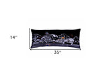 35" Black Jackson Nighttime Skyline Lumbar Decorative Pillow - Homeroots - Flyclothing LLC