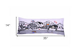 35" White Jackson Daylight Skyline Lumbar Decorative Pillow - Homeroots - Flyclothing LLC