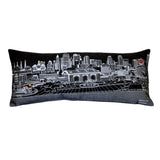 35" Black Kansas City Nighttime Skyline Lumbar Decorative Pillow - Homeroots - Flyclothing LLC