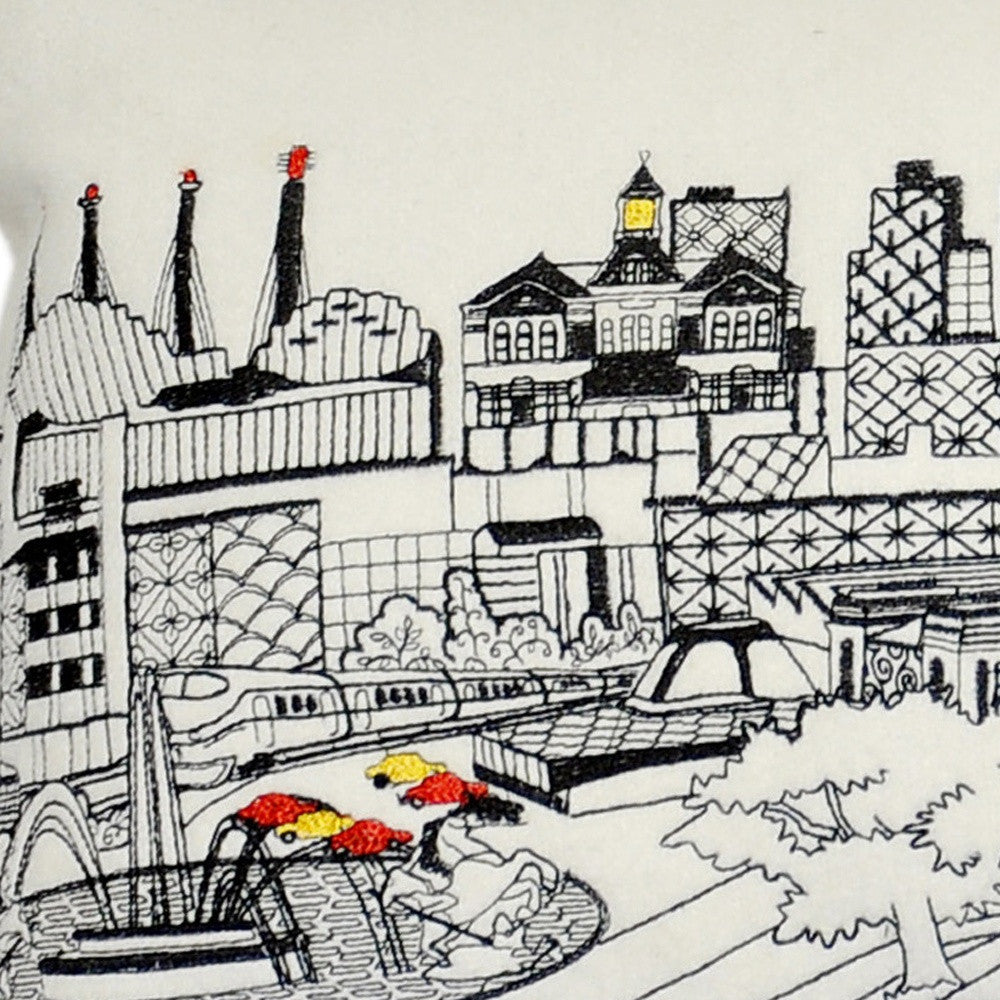 35" White Kansas City Daylight Skyline Lumbar Decorative Pillow - Homeroots - Flyclothing LLC