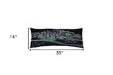 35" Black Lexington Nighttime Skyline Lumbar Decorative Pillow - Homeroots - Flyclothing LLC