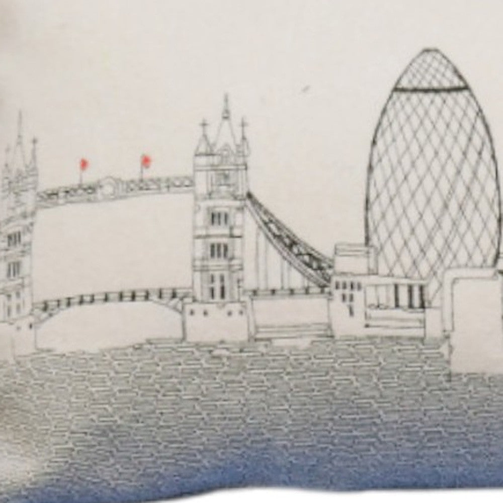 35" White London Daylight Skyline Lumbar Decorative Pillow - Homeroots - Flyclothing LLC