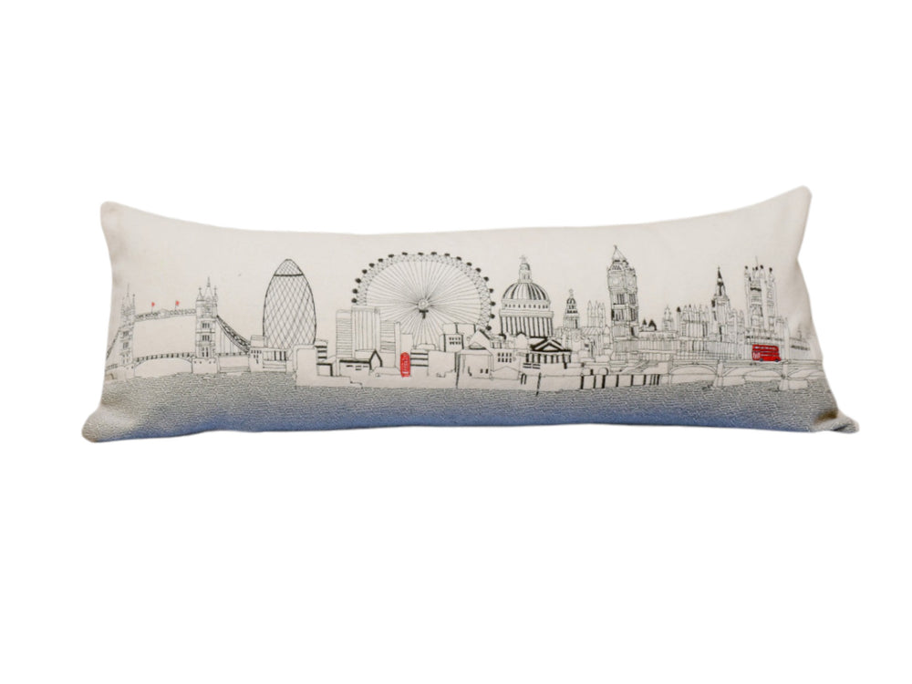 35" White London Daylight Skyline Lumbar Decorative Pillow - Homeroots - Flyclothing LLC