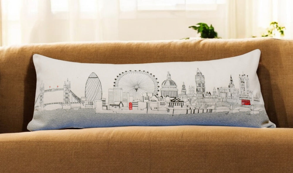 35" White London Daylight Skyline Lumbar Decorative Pillow - Homeroots - Flyclothing LLC