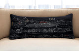 35" Black Los Gatos Nighttime Skyline Lumbar Decorative Pillow - Homeroots - Flyclothing LLC
