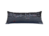 35" Black Los Angeles Nighttime Skyline Lumbar Decorative Pillow - Homeroots - Flyclothing LLC