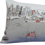 35" White Los Angeles Daylight Skyline Lumbar Decorative Pillow - Homeroots - Flyclothing LLC